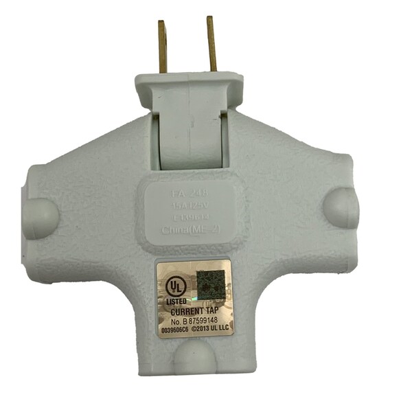 Grounded 3 Outlets Swivel Tap Adapter
